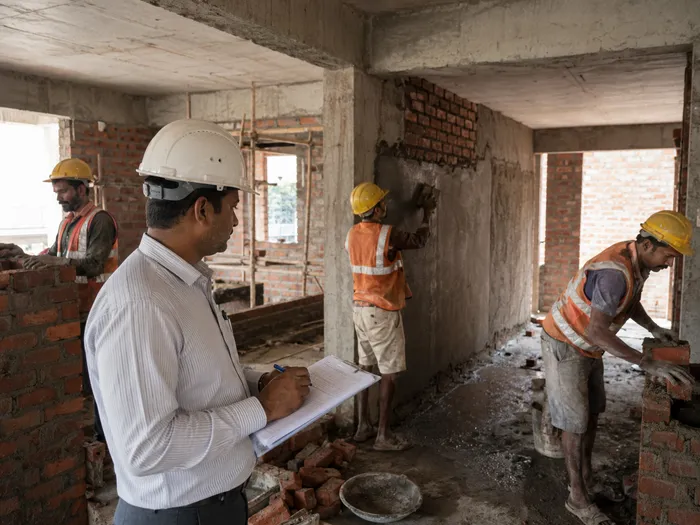 Masons plastering interior